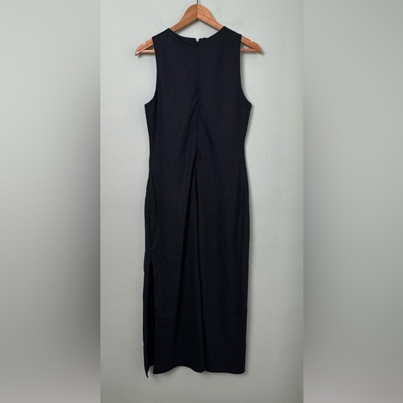 NWOT Abercrombie & Fitch High-Neck Linen-Blend Maxi Dress in Black Size MP - Picture 9 of 13